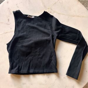 Zara asymmetrical ribbed crop top